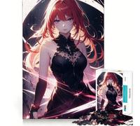 Rompecabezas de Chica Anime Pelirroja para Adolescentes, 1000 Piezas, Juguete para ejercitar el Cerebro, relajación Mental, Arte para armar, (38x26cm)