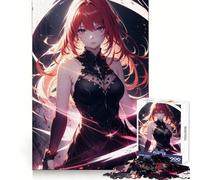 Rompecabezas de Chica Anime Pelirroja para Adolescentes, 1000 Piezas, Mejora la Memoria, Tiempo Tranquilo, Corte Premium, Regalo de cumpleaños (38x52cm)