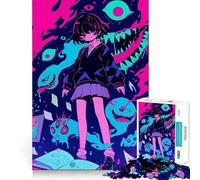 Rompecabezas de Chica Anime rodeada de Monstruos para Adultos,1000 Piezas,Juego Think Boost,Estructura de Encaje precisa,fácil de Aprender,diversión para Toda la Familia (38x26cm)
