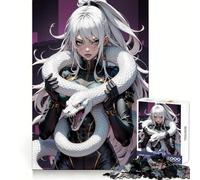 Rompecabezas de Chica Anime Serpiente Blanca, 1000 Piezas, Entrenamiento, Tranquilidad, recreación, Bordes definidos, Regalo sincero (50x75cm)