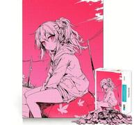 Rompecabezas de Chica Anime sobre una Pelota,1000 Piezas,Juguete de construcción Focus,Ajuste Huecos,Actividad gratificante para días lluviosos (50x75cm)