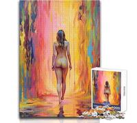 Rompecabezas de Chica Desnuda en Pintura para Adultos, 1000 Piezas, desafío Mental, Juego de Aprendizaje, Sorpresa reflexiva para Celebraciones, tamaño 38x52cm