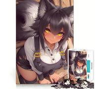 Rompecabezas de Chica Lobo en Escalera Estilo Anime para Adolescentes,1000 Piezas,Juego para estimular la Mente,Piezas sin Rebabas,Corte Limpio,fácil de Aprender,diversión para Toda la Familia