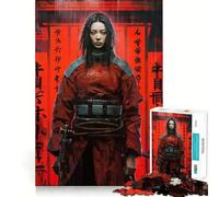 Rompecabezas de Chica samurái Cyberpunk de 1000 Piezas para Adultos Mejora la Memoria Diversión Tranquila Corte Premium Regalo Memorable (38x26cm)