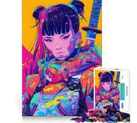 Rompecabezas de Chica samurái Cyberpunk para Adolescentes, 1000 Piezas, Juguete para ejercitar el Cerebro, relajación Mental, Arte para armar, (50x75cm)
