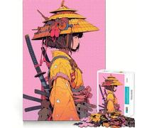 Rompecabezas de Chica Samurai de 1000 Piezas para Adolescentes Juguete de lógica Fuerte para Relajarse mentalmente Bordes definidos Regalo Elegante (38x26cm)