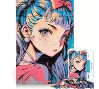 Rompecabezas de Chicas Anime con grafitis,1000 Piezas,Divertido,para Aumentar la concentración,Cortado con láser para un Ajuste, Actividad para Compartir con Seres Queridos (38x52cm)