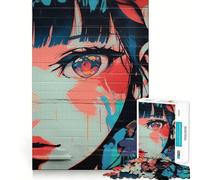 Rompecabezas de Chicas Anime con grafitis para Adultos,1000 Piezas,Juego Think Boost,Estructura de Encaje precisa,fácil de Aprender,diversión para Toda la Familia (38x52cm)
