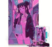 Rompecabezas de Chicas Anime de Compras para Adolescentes,1000 Piezas,Mejora Mental,Juego,tamaño Uniforme,Piezas precisas,Actividad Nocturna Divertida en Familia (50x75cm)