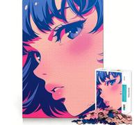 Rompecabezas de Chicas Anime en Primer Plano para Adultos,1000 Piezas,Juego para ejercitar la Mente,Corte de precisión,Bordes Suaves,desafío Divertido para Pasar el Tiempo (38x52cm)