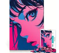 Rompecabezas de Chicas Anime en Primer Plano para Adultos,1000 Piezas,Juego Think Boost,Estructura de Encaje precisa,fácil de Aprender,diversión para Toda la Familia (38x52cm)