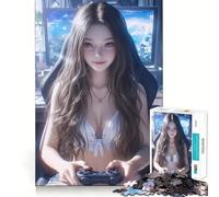 Rompecabezas de Chicas Anime Gamers waifus para Adolescentes,1000 Piezas,diversión Estimulante,Corte Limpio,componentes Resistentes,Actividad para Compartir con cariño (38x26cm)