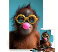 Rompecabezas de Chicle de orangután de 1000 Piezas para Adultos, Juguete para estimular la lógica, Divertido y Elegante, Regalo (38x26cm)