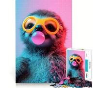 Rompecabezas de Chicle de Perezoso para Adolescentes, 1000 Piezas, Juguete de lógica Fina, pasatiempo Tranquilo, Pieza de colección de Arte de Bordes limpios 38x26cm