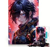 Rompecabezas de Chico Anime con Ojos Azules,Juego de Memoria de 1000 Piezas,Manualidades de Corte de Alta precisión,desafío Cerebral Interactivo para el hogar (50x75cm)