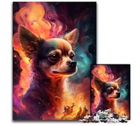 Rompecabezas de Chihuahua de 1000 Piezas para Adultos, reuniones Familiares, cumpleaños y festividades, 26x38cm/10,23x14,96 Pulgadas.