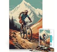 Rompecabezas de Ciclismo de montaña para Adolescentes, 1000 Piezas, Juguete de lógica Resistente, diversión compartida, Bordes Transparentes, Regalo Encantador (38x26cm)