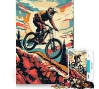 Rompecabezas de Ciclismo de montaña para Adolescentes, 1000 Piezas, lógica Fina, Juguete Suave, Relajante, Bordes limpios, Regalo Premium (38x26cm)