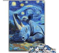 Rompecabezas de Cielo Estrellado de Rinoceronte para Adultos y Adolescentes, 2000 Piezas, Juego desafiante y Familiar para interacción Entre Padres e Hijos (70x100cm)