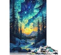 Rompecabezas de Cielo Nocturno con vitrales, Juguetes de descompresión, Rompecabezas de cartón 100% Reciclado para Adultos y Adolescentes, Regalo para el Día del Padre, 1000 Piezas (75 x 50 cm)