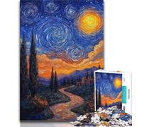 Rompecabezas de Cielo Nocturno de Night Sky de 1000 Piezas para Adultos y Adolescentes Alivia el estrés, un desafío difícil y fomenta el Amor en Pareja 38x26cm