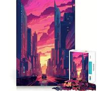 Rompecabezas de Ciencia ficción con Paisaje Urbano Cyberpunk de 1000 Piezas para Adultos Refuerza la Memoria, entretiene y se Divierte Regalo Elegante (38x26cm)