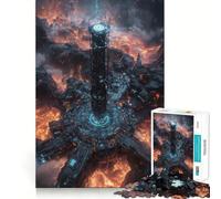 Rompecabezas de Ciencia ficción Torre sobre Lava de 1000 Piezas para Adultos Rompecabezas Mental Suave y Relajante Imagen para armar Artículo de Santa Claus (38x52cm)
