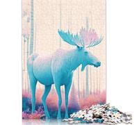 Rompecabezas de Ciervo Blanco, decoración única para el hogar, Rompecabezas Rectangular de Papel para Adultos y Adolescentes, Regalo para el Día de la Madre, 1000 Piezas (26 x 38 cm)