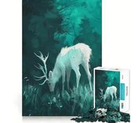 Rompecabezas de Ciervo Blanco en el Bosque 1000 Piezas Juguete Creativo componentes Resistentes y de Corte Limpio Ideal para Viajar Juego Mental Regalo (38x52cm)