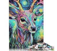 Rompecabezas de Ciervo con Pintura neón, Juguete de descompresión, Rompecabezas Rectangular de Papel para niños y Adultos a Partir de 12 años, 1000 Piezas (75 x 50 cm)