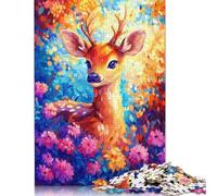 Rompecabezas de Ciervo, difícil de Resolver, de Papel Duro, Rectangular, para Adultos y niños, 1000 Piezas (75 x 50 cm)