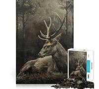 Rompecabezas de Ciervo en Bosque místico para Adultos, 1000 Piezas, Juguete de lógica Mental, Suave y Relajante, Corte Firme, Lista de Deseos de Papá Noel 38x26cm