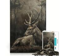Rompecabezas de Ciervo en Bosque místico para Adultos, 1000 Piezas, Juguete de lógica Mental, Suave y Relajante, Corte Firme, Lista de Deseos de Papá Noel 50x75cm