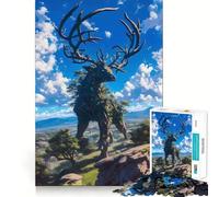Rompecabezas de Ciervo Gigante para Adultos, 1000 Piezas, Juguete de lógica Resistente, Tiempo en Familia, Bordes definidos, Regalo Ideal (38x52cm)