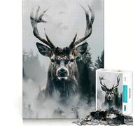 Rompecabezas de Ciervo majestuoso de 1000 Piezas para Adolescentes Juguete para ejercitar la Mente Diseño Relajante y Acogedor Regalo Original para armar 38x26cm