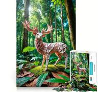 Rompecabezas de Ciervos de Origami en el Bosque para Adultos, 1000 Piezas, fortalece la Memoria, pasatiempo para el hogar, Bordes limpios, Regalo Elegante (38x26cm)