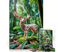 Rompecabezas de Ciervos de Origami en el Bosque para Adultos, 1000 Piezas, fortalece la Memoria, pasatiempo para el hogar, Bordes limpios, Regalo Elegante (38x26cm)