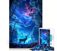 Rompecabezas de Ciervos del Bosque místico para Adultos, 1000 Piezas, Juguete Intelectual, diversión Tranquila, Corte preciso, Lista de Deseos de Santa Claus (38x52cm)