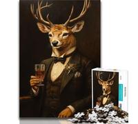 Rompecabezas de Ciervos del Hotel Red Drinking para Adultos y Adolescentes, 1000 Piezas, Ayuda a ejercitar el Cerebro, Juguetes adictivos para Cultivar la Paciencia, Gran Regalo, 50x75cm