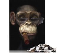 Rompecabezas de cigarros de chimpancé Hipster para Adultos y niños. Juguete Educativo, Divertido y Divertido, Ideal para Decorar el hogar, 1000 Piezas (75 x 50 cm)