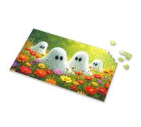 Rompecabezas de cinco fantasmas lindos en un colorido campo de flores, rompecabezas de 500 piezas, rompecabezas de 1500 piezas (300 piezas)