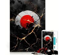 Rompecabezas de círculo Rojo sobre mármol Negro para Adolescentes, 1000 Piezas, estimula la Memoria, Suave y Relajante, Corte Liso, Regalo Elegante (50x75cm)