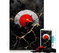 Rompecabezas de círculo Rojo sobre mármol Negro para Adultos, 1000 Piezas, para estimular la Memoria, Juego en Grupo, patrón de Montaje, Sorpresa navideña (38x26cm)