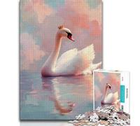 Rompecabezas de Cisne Blanco para Adultos y Adolescentes, 1000 Piezas, Juguetes educativos, Juegos antiestrés, Lista de Deseos con Papá Noel (50x75cm)