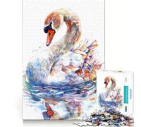 Rompecabezas de Cisne en Acuarela para Adultos 1000 Piezas Juego de Memoria Cerebral Cortado con láser para un Ajuste Perfecto aliviar el estrés (38x52cm)