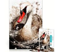 Rompecabezas de cisnes con Pintura Colorida, 1000 Piezas para Adultos, Juguete Inteligente para Jugar en Interiores, Corte preciso, Regalo Encantador 50x75cm