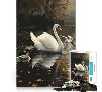Rompecabezas de cisnes y Naturaleza para Adultos, 1000 Piezas, para estimular la Memoria, Momentos acogedores, armar Patrones y Lista de Deseos de Papá Noel 38x52cm