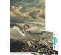 Rompecabezas de cisnes y su Familia para Adultos, 1000 Piezas, Think Smart Toy, vínculo Familiar, Corte preciso, Regalo de Temporada 38x52cm
