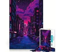 Rompecabezas de Ciudad ciberpunk neón para Adultos, 1000 Piezas, Juguete para ejercitar la Mente, Juego de ingenio, diseño y Montaje, Regalo Encantador (38x52cm)