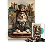 Rompecabezas de Clase de Perro Collie Inteligente para Adolescentes, 1000 Piezas, Juguete de lógica Mental, Alivio del estrés, Corte Firme, Regalo de Santa Claus 50x75cm